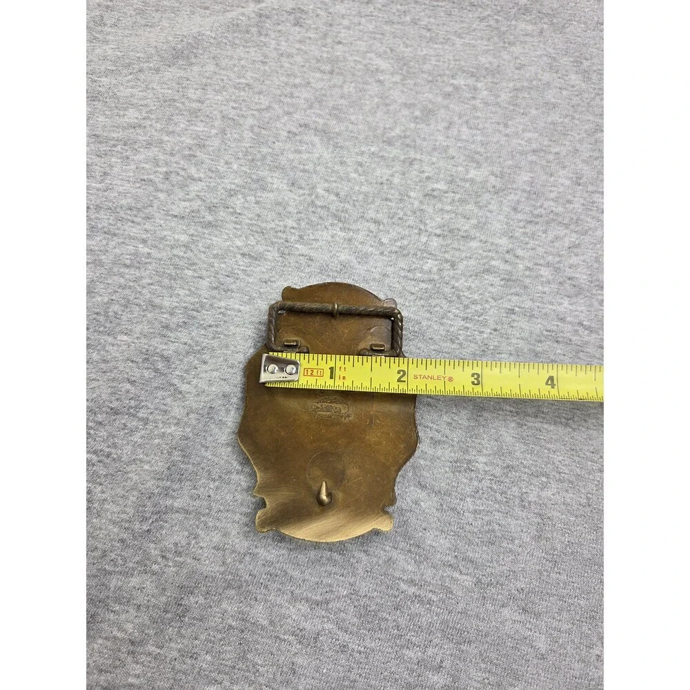 1978 Raintree Bowhunter Sportsman Leather Brass Belt Buckle
